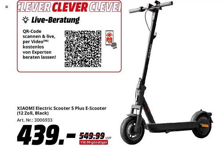 XIAOMI Electric Scooter 5 Plus E-Scooter (12 Zoll, Black)