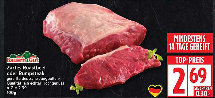 Zartes Roastbeef oder Rumpsteak - Bauern Gut
