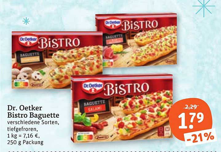 Dr. Oetker Bistro Baguette, verschiedene Sorten, tiefgefroren