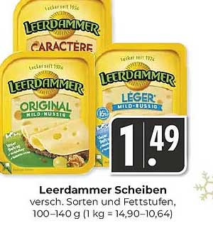 Leerdammer Scheiben – verschiedene Sorten und Fettstufen, 100-140 g