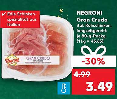 NEGRONI Gran Crudo - Edle Schinkenspezialität aus Italien