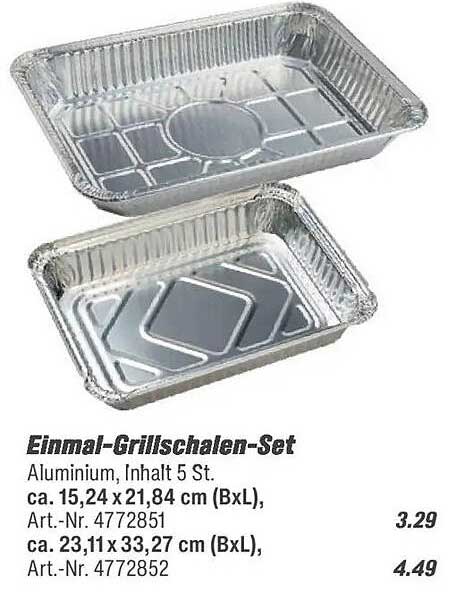 Einmal-Grillschalen-Set