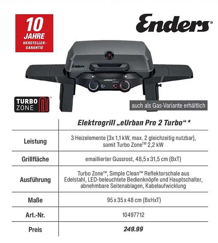 Elektrogrill „eUrban Pro 2 Turbo“