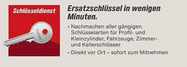 Ersatzschlüssel in wenigen Minuten.
