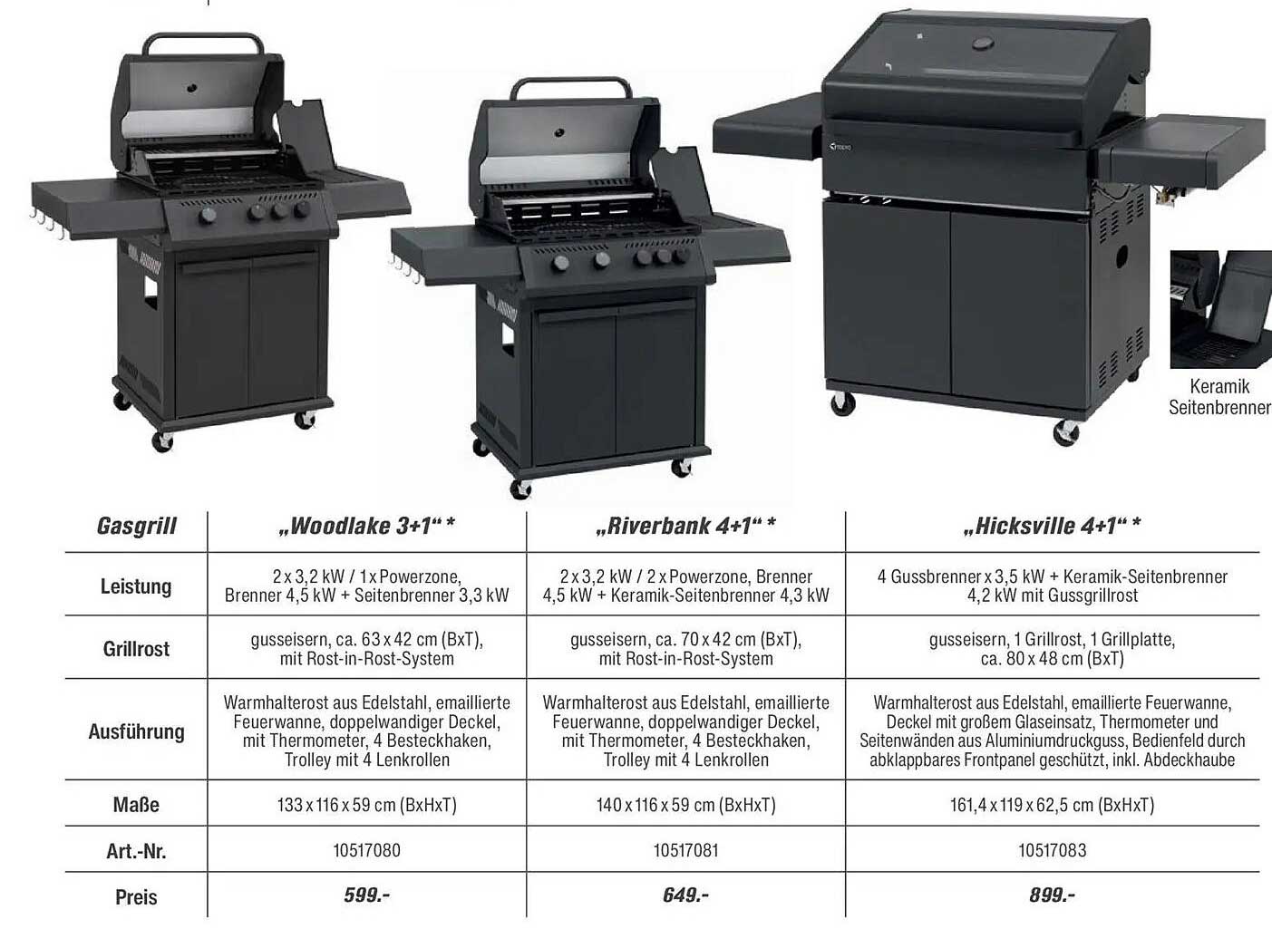 Gasgrill „Woodlake 3+1“