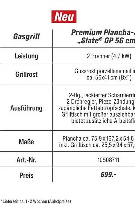 Premium Plancha-Grill „Slate® GP 56 cm