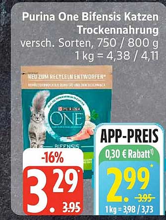Purina One Bifensis Katzen Trockenahrung verschieden Sorten, 750 / 800 g