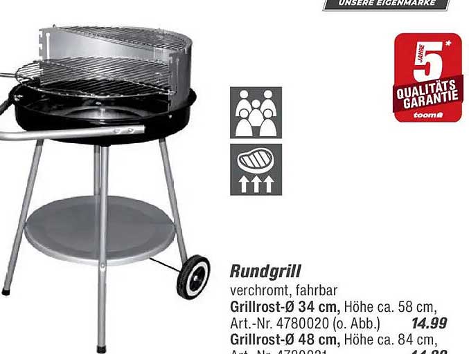 Rundgrill verchromt, fahrbar