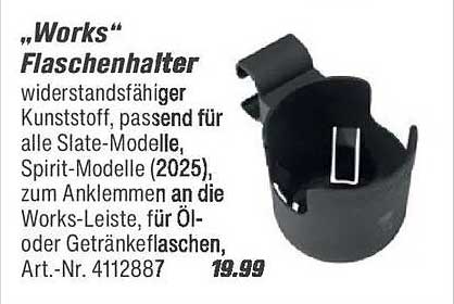 "Works" Flaschenhalter