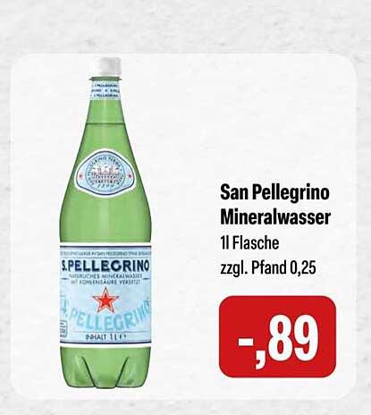 San Pellegrino Mineralwasser 1l Flasche