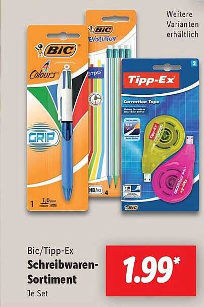 Bic/Tipp-Ex Schreibwaren-Sortiment