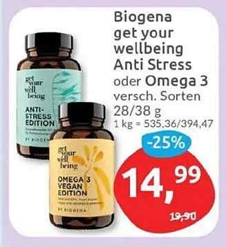 Biogena get your wellbeing Anti Stress oder Omega 3 28/38 g
