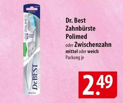 Dr. Best Zahnbürste Polimed oder Zwischenzahn mittel oder weich, Packung je