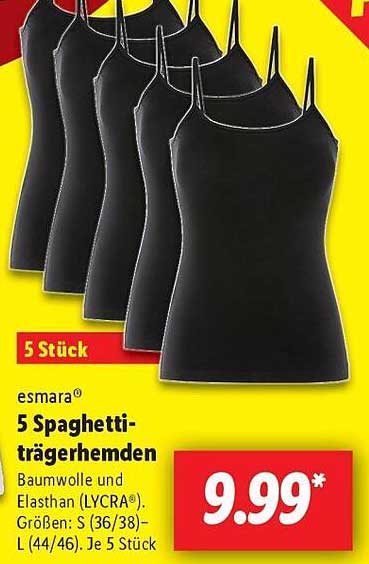Esmara® 5 Spaghetti-Trägertop Hemden