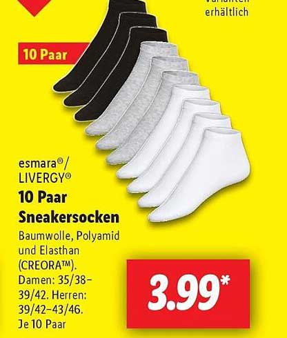 esmararo® / LIVERGY® 10 Paar Sneakersocken