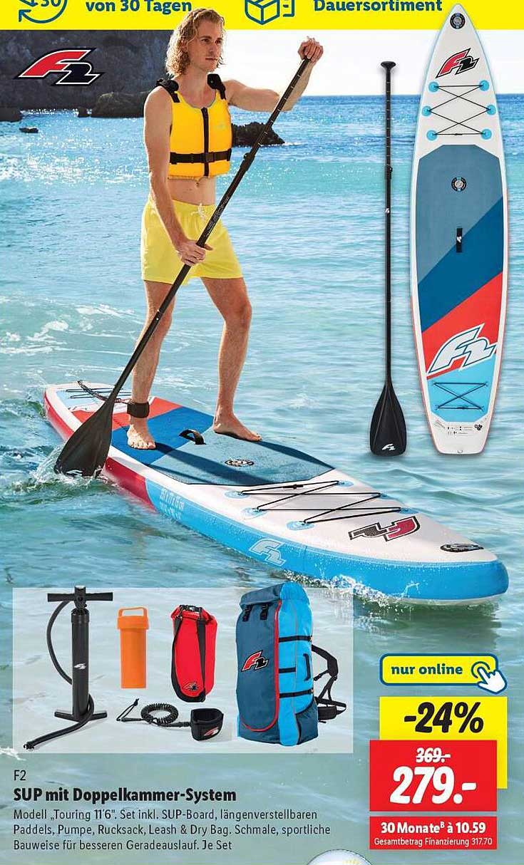 F2 SUP mit Doppelkammer-System, Modell Touring 11'6"