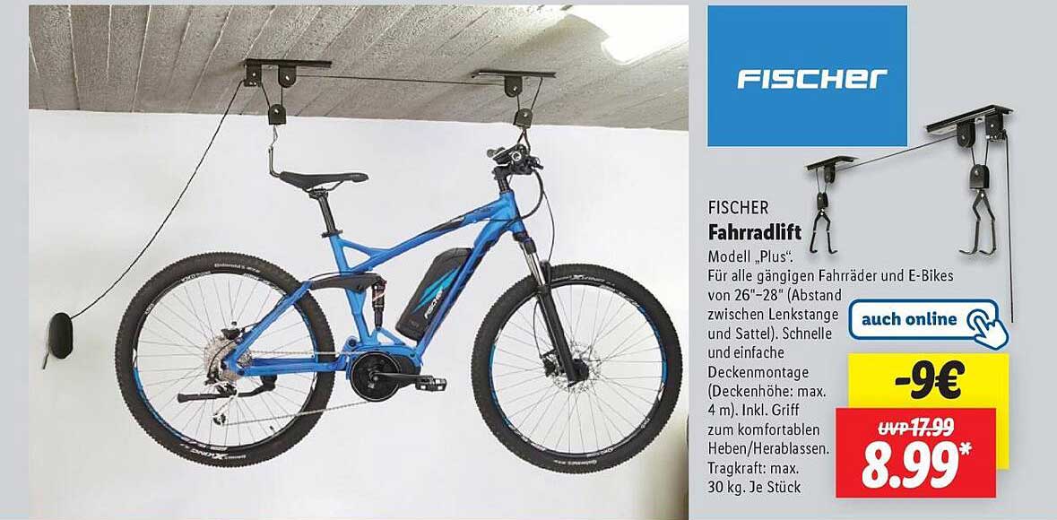 FISCHER Fahrradlifter Modell Plus für alle gängigen Fahrräder und E-Bikes