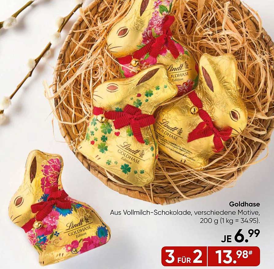Goldhase Vollmilch-Schokolade, verschiedene Motive, 200 g