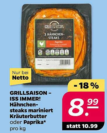 GRILLSAISON - Hähnchensteaks mariniert - Kräuterbutter oder Paprika