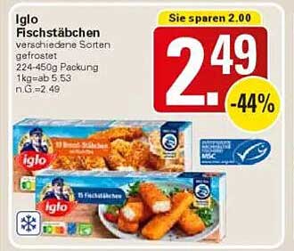 Iglo Fischstäbchen verschiedene Sorten gefroren