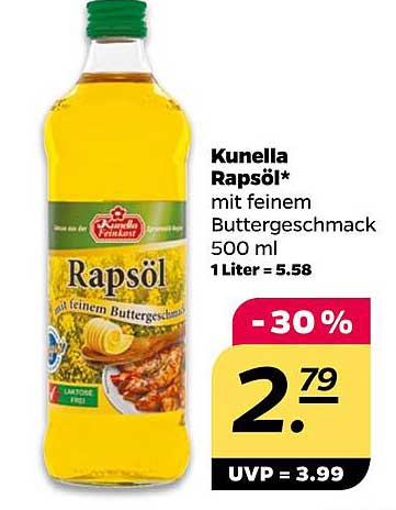 Kunella Rapsöl mit feinem Buttergeschmack 500 ml