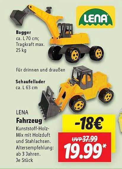 Lena Bagger und Schaufellader - Spielzeugfahrzeuge für kleine Bauarbeiter