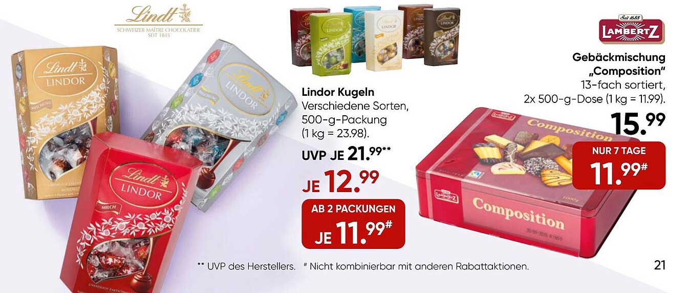 Lindor Kugeln Verschiedene Sorten, 500-g-Packung