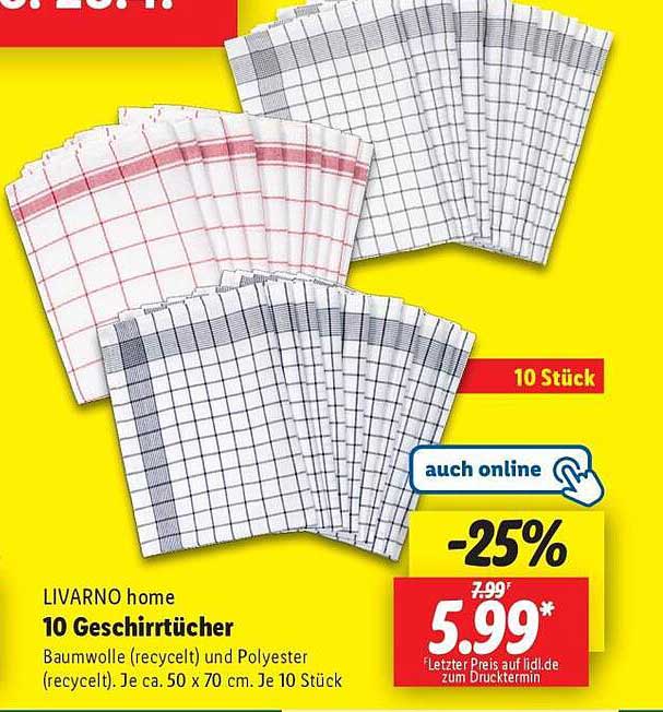 LIVARNO home 10 Geschirrücher