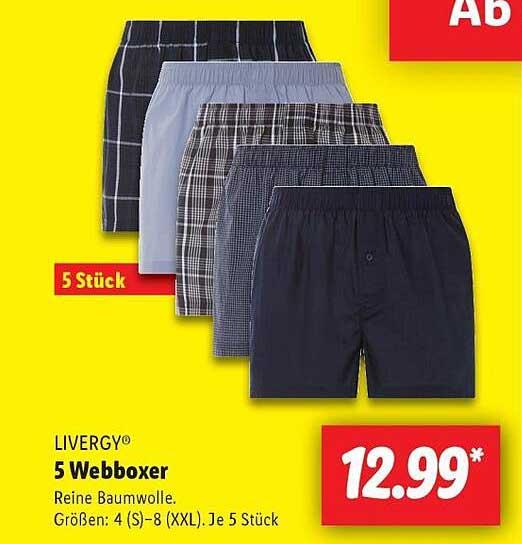 LIVERGY® 5 Webbocker - Reine Baumwolle