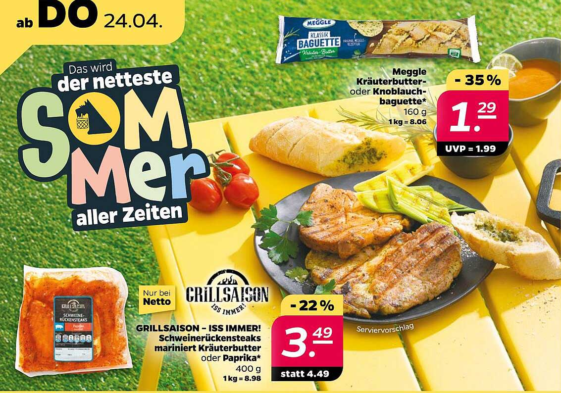 Meggle Kräuterbutter- oder Knoblauchbaguette 160 g