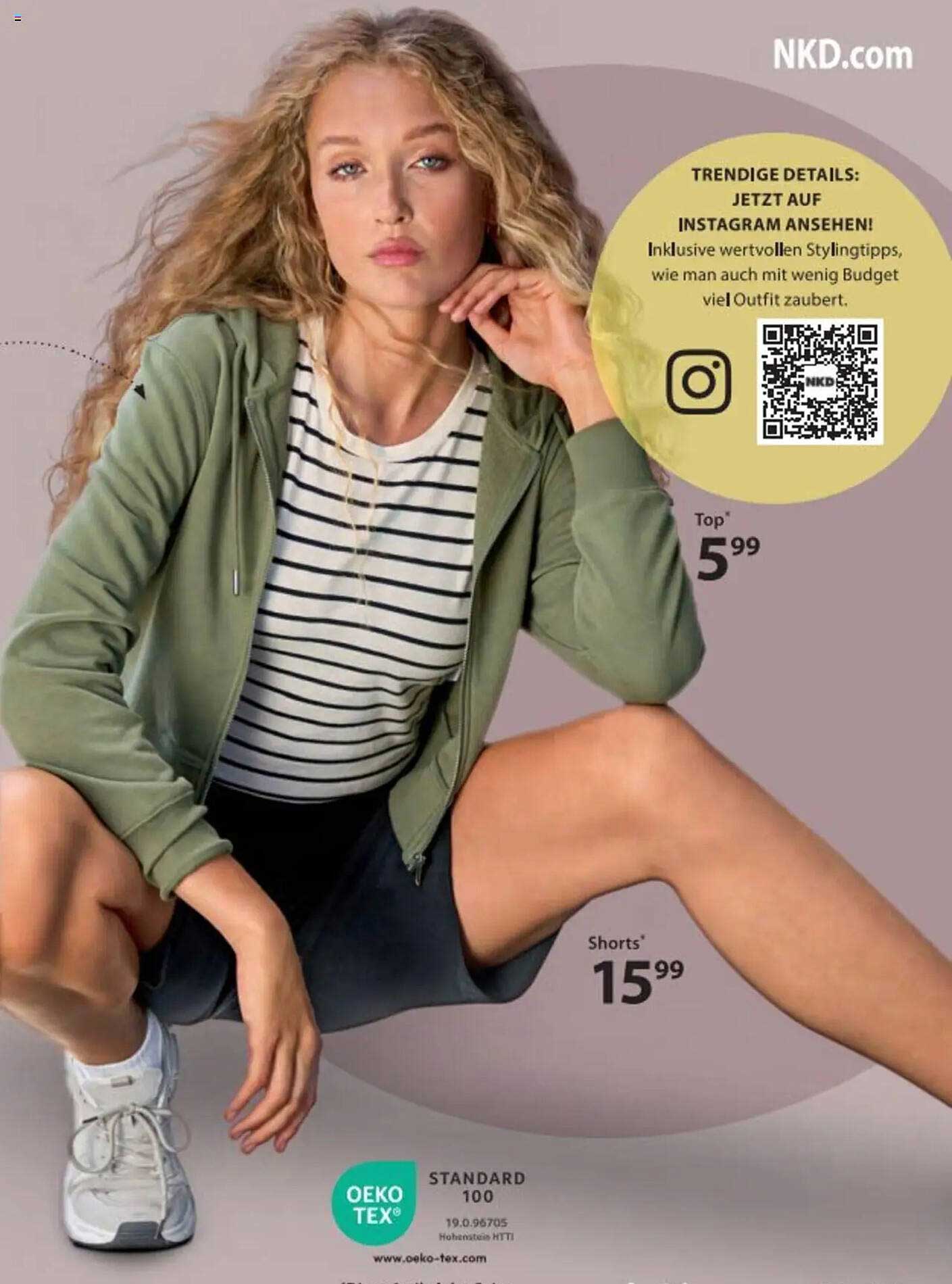 Modisches Top für 5,99 € und sportliche Shorts für 15,99 €