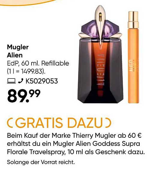 Mugler Alien EdP, 60 ml. Refill