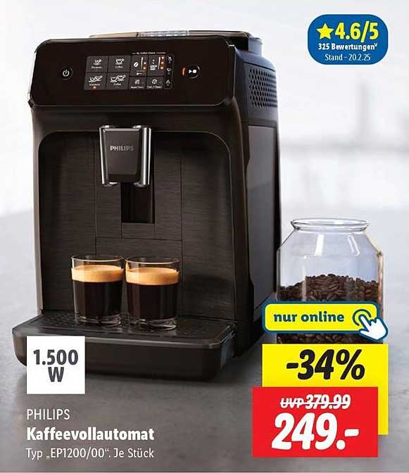 PHILIPS Kaffeevollautomat Typ „EP1200/00“