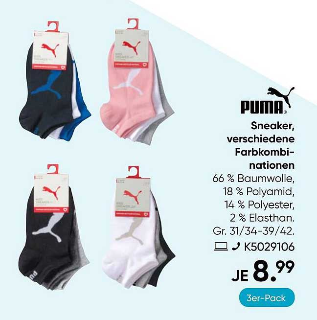 PUMA Sneaker-Socken im praktischen 3er-Pack