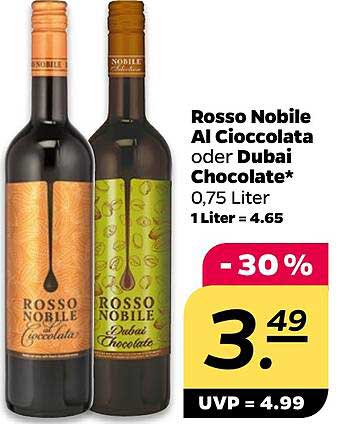 Rosso Nobile Al Cioccolata oder Dubai Chocolate 0,75 Liter