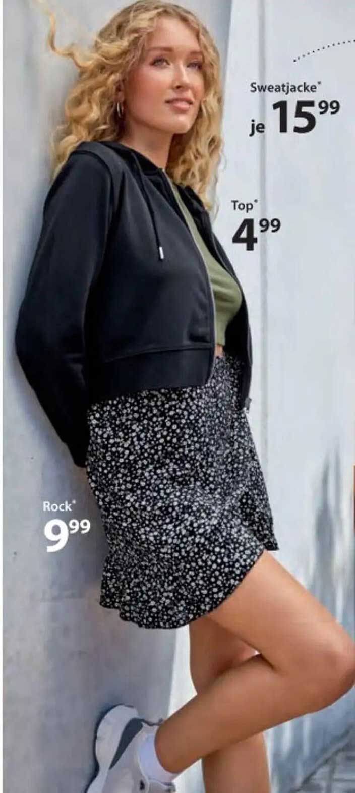 Sweatjacke, Top und Rock im Kombi-Angebot