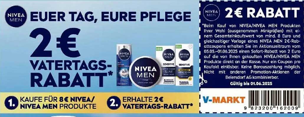 2 € Vatertags-Rabatt auf NIVEA/NIVEA MEN Produkte