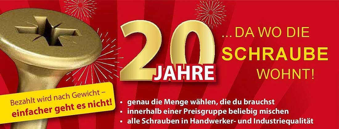 20 Jahre Schrauben – Bezahlt wird nach Gewicht!