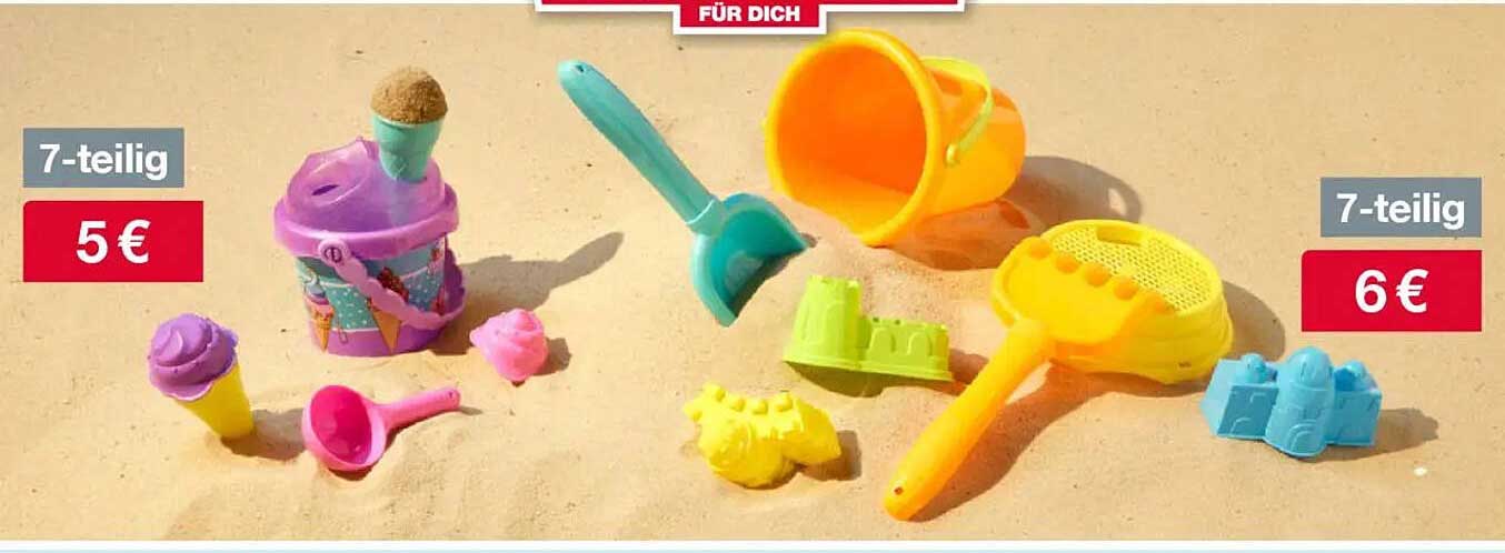 7-teiliges Sandspielzeug-Set für 5 €
