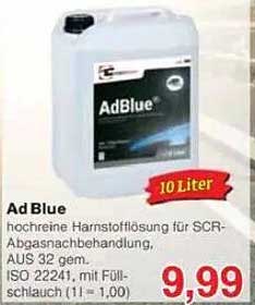 Ad Blue - Hochreine Harnstofflösung für SCR-Abgasnachbehandlung
