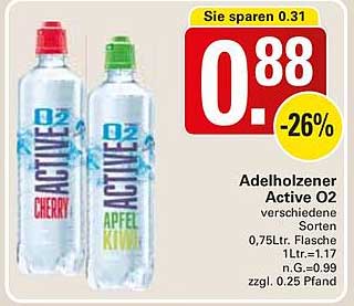 Adelholzener Active O2 - verschiedene Sorten