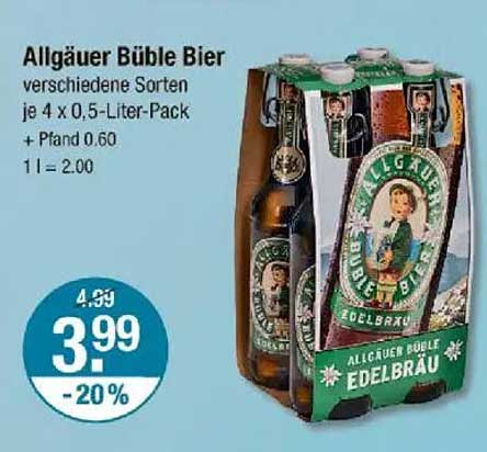 Allgäuer Büble Bier 4 x 0,5-Liter-Pack