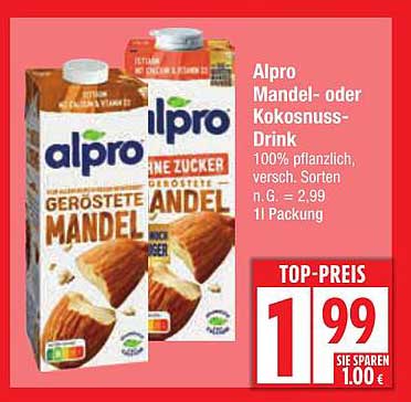 Alpro Mandel- oder Kokosnuss-Drink 1l