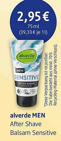 alverde MEN After Shave Balsam Sensitive – 75 ml