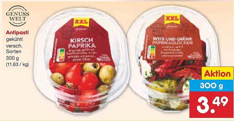 Antipasti gekühlt – Kirschpaprika und Rote und Grüne Paprikastückchen 300 g