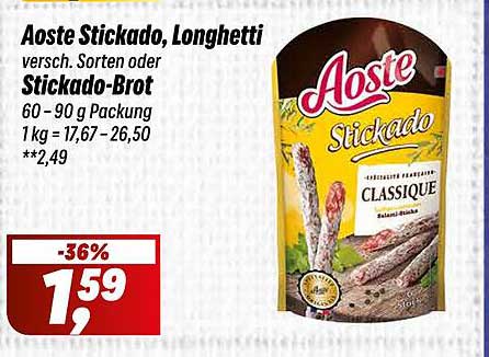 Aoste Stickado, Longhetti - Verschiedene Sorten oder Stickado-Brot