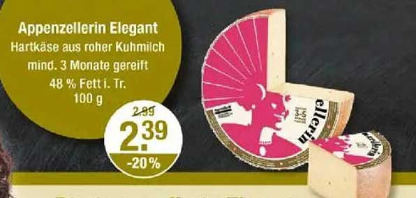 Appenzellerin Elegant Hartkäse aus roher Kuhmilch