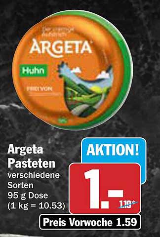 Argeta Pasteten verschiedene Sorten 95 g Dose