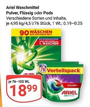 Ariel Waschmittel Pulver, Flüssig oder Pods – verschiedene Sorten