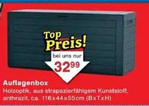 Auflagenbox Holzoptik - anthrazit